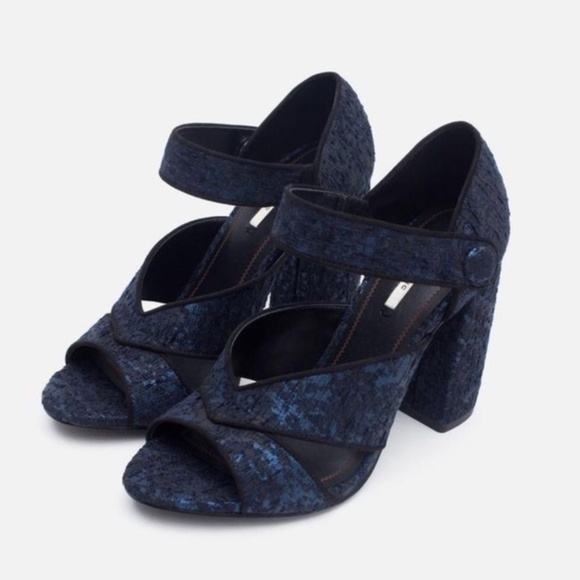 Zara Jacquard Textured Block Heel Sandal - 38 EU 7.5 US - Picture 8 of 8